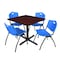 Cain Cain Square Table & Chair Set, Wood, Metal, Plastic Top, Mahogany TB3636MH47BE - alternate 1